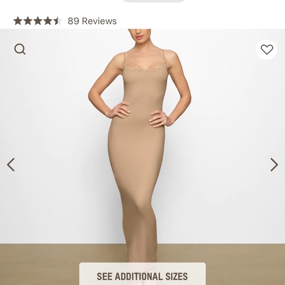 New w/ tags SKIMS long slip dress with lace detail. Ordered 2 by accident - Picture 2 of 4